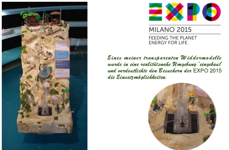 Ein Widdermodel auf der Expo 2015 in Mailand